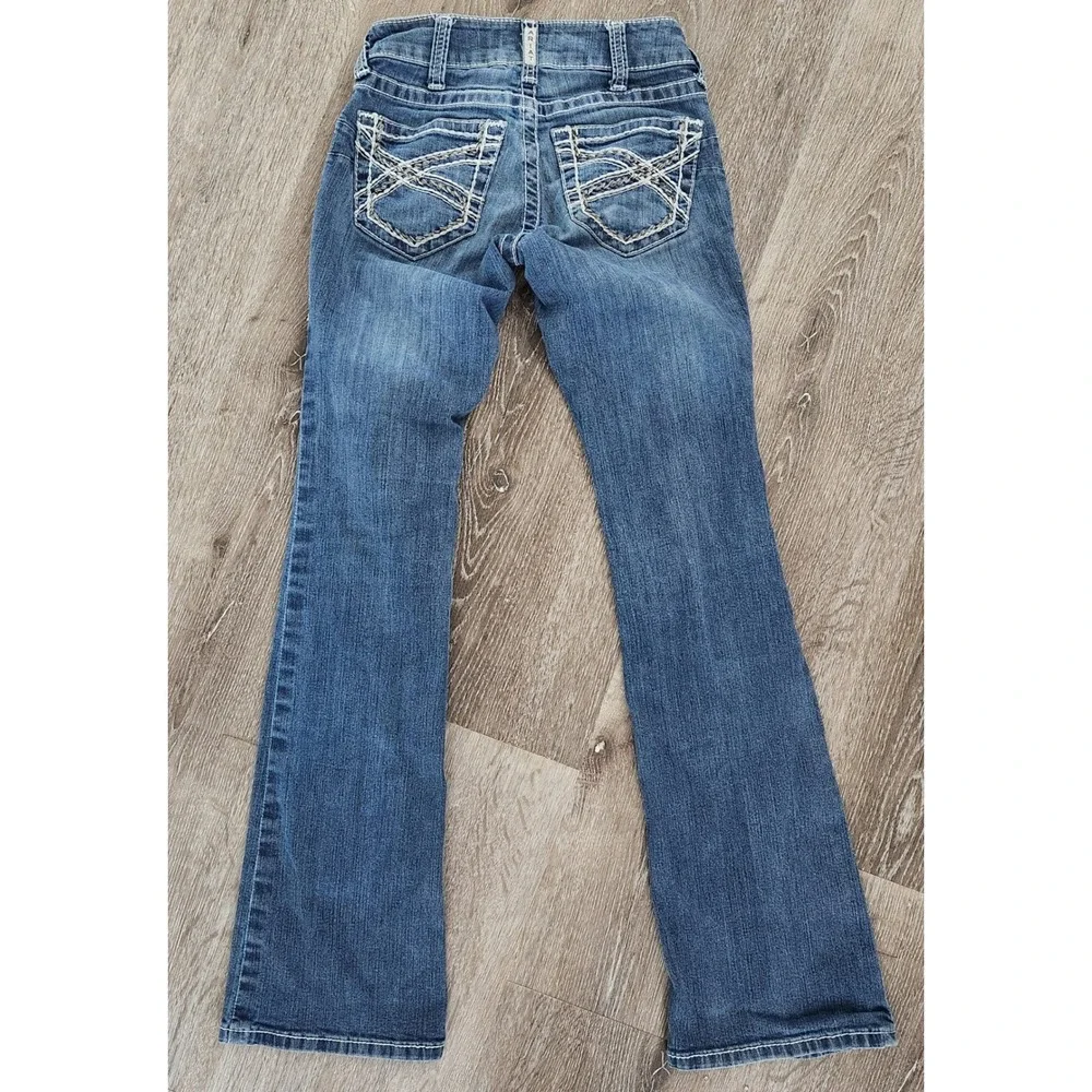 Ariat Real Denim Womens 25R Bootcut Jeans Medium Wash Contrast Stitch Western